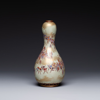 A rare Japanese Kutani vase, Kutani Kozan 九谷光山 mark, Meiji, 19th C.