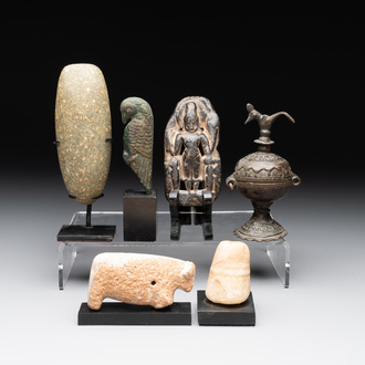 A varied collection of stone, marble and bronze figures and objects, India and Afghanistan, 3/1st C. B.C.