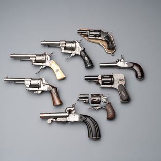 A varied collection of small European firearms, 19th C.