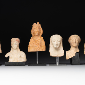 A fine collection of terracotta busts and two sculptures of the goddess Venus, Italy, 6th C. B.C./2nd C.