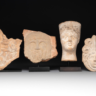 Two frieze fragments, a sculpture of Demeter and the head of a Gorgone, Italy and Greece, 5th/2nd C. B.C.