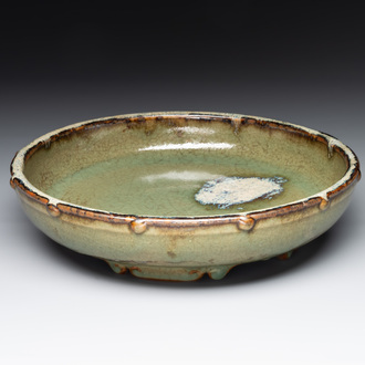 A Chinese Jun-glazed narcissus bowl, probably Ming