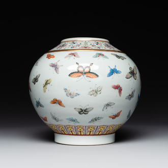 A Chinese famille rose 'butterfly' vase, Guangxu mark and of the period