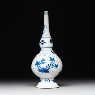 A Chinese blue and white rosewater sprinkler with floral design for the Islamic market, Kangxi