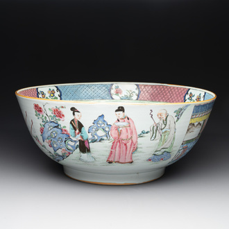 A fine Chinese famille rose 'Xi Xiang Ji' punch bowl, Yongzheng