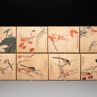 Zhao Yunyu 趙蘊玉 (1916-2003): 'Eight paintings about birds and flowers', ink and colour on silk