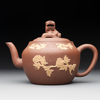 A large Chinese Yixing stoneware teapot and cover, Kangxi