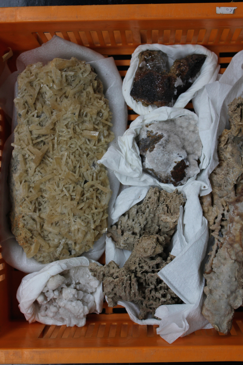 A box lot of various minerals and semi-precious stones