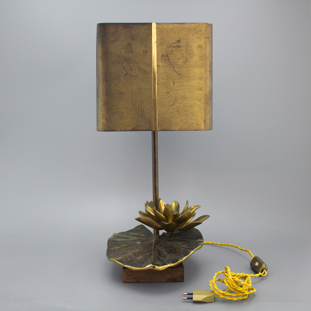 A Maison Charles Paris &quot;N&eacute;nuphar&quot; lamp, bronze, ca. 1970