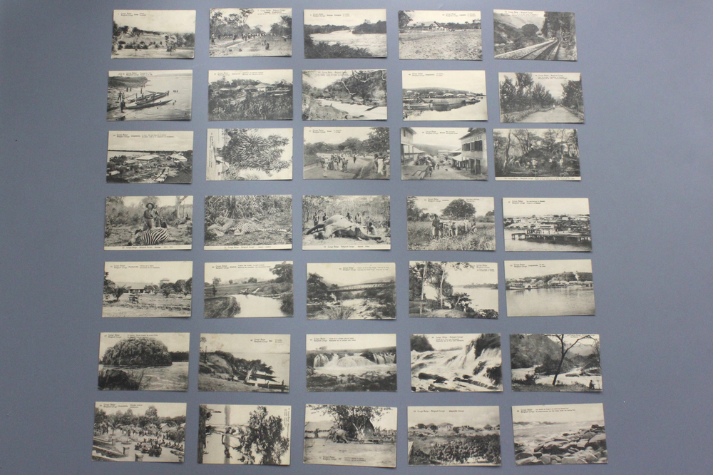 A set of 72 black and white photographs on post card back, first half 20th C.