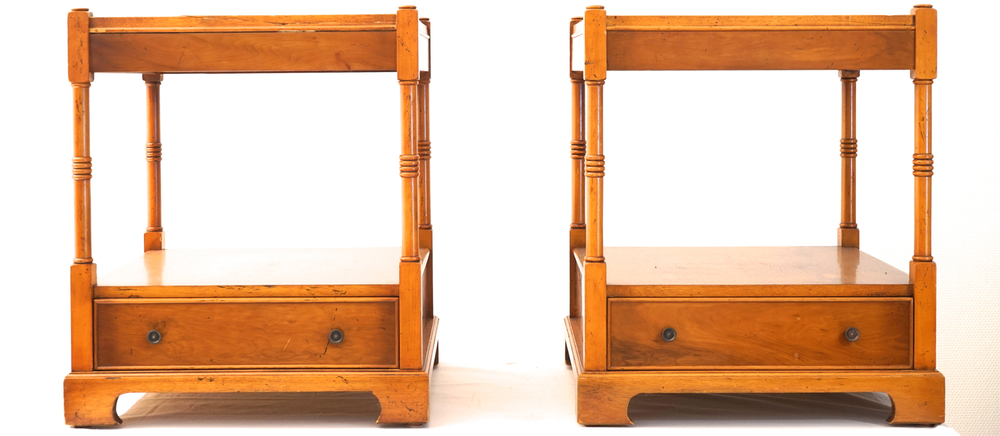 A pair of English sidetables, 19th C.