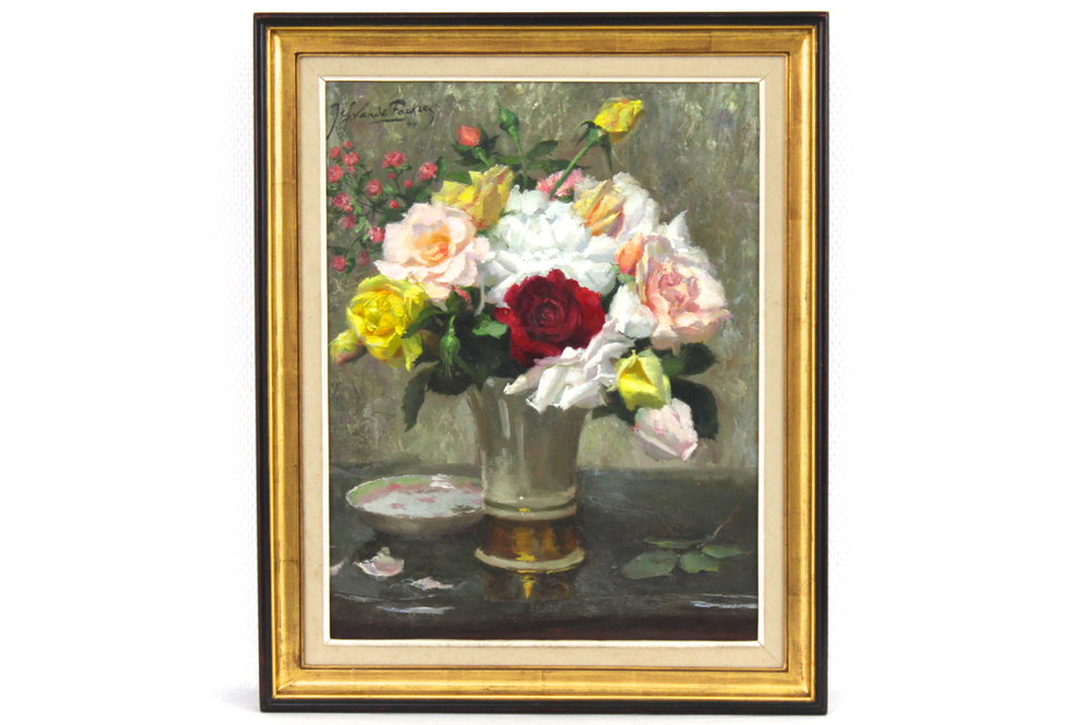 Jef Van de Fackere (1879-1946), &quot;Nature morte avec roses&quot;