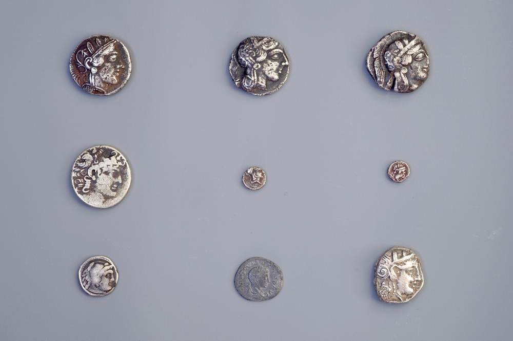 Een lot vroege Griekse munten, oa. zilveren tetradrachmes