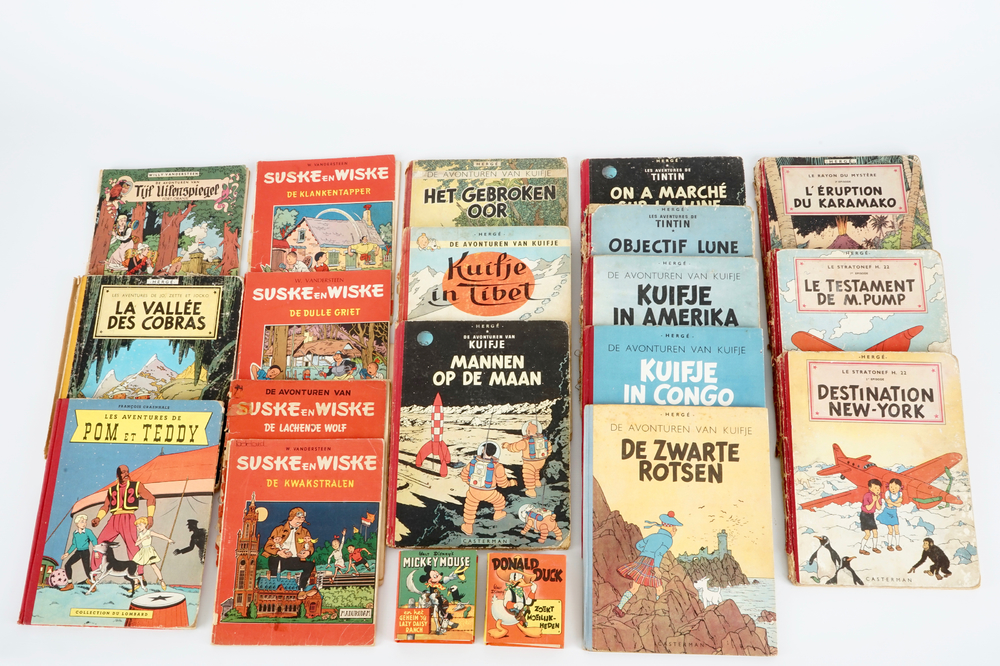 Herg&eacute;, Vandersteen, a.o.: a collection of comics, incl. Tintin, Jo, Zette and Jocko, ...