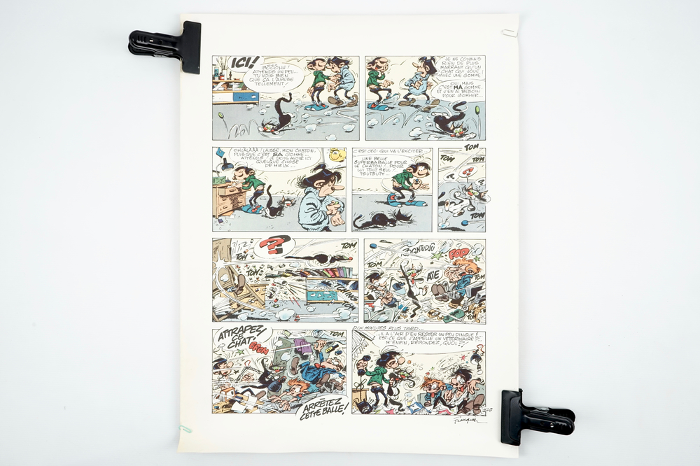 Andr&eacute; Franquin (1924-1997): Guust Flater, een grote lithografie in kleur