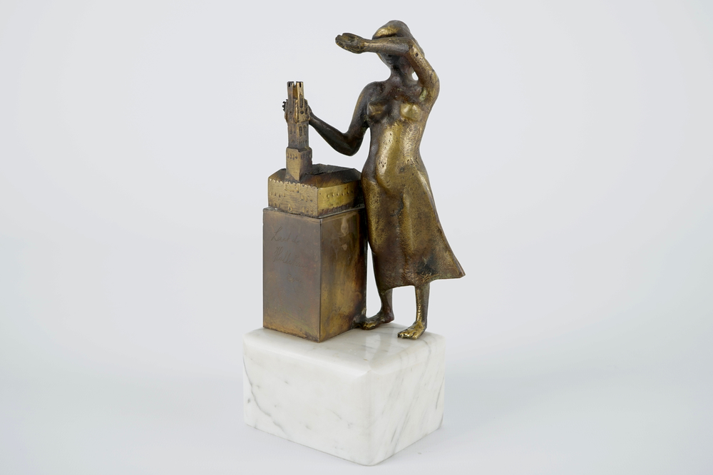 Jef Claerhout(1937), Laat de halletoren zien, a small bronze group