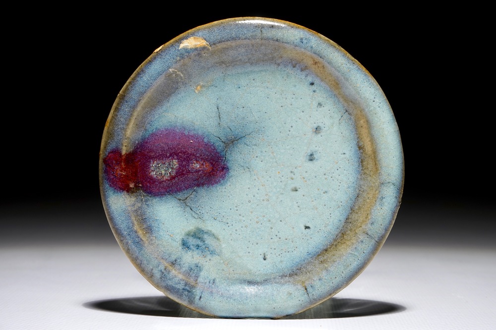 A Chinese junyao-glazed saucer, possibly Yuan