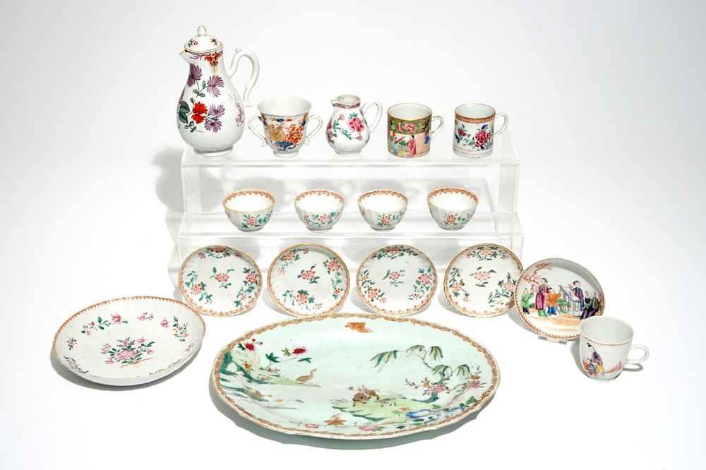 A collection of Chinese famille rose porcelain, Yongzheng/Qianlong