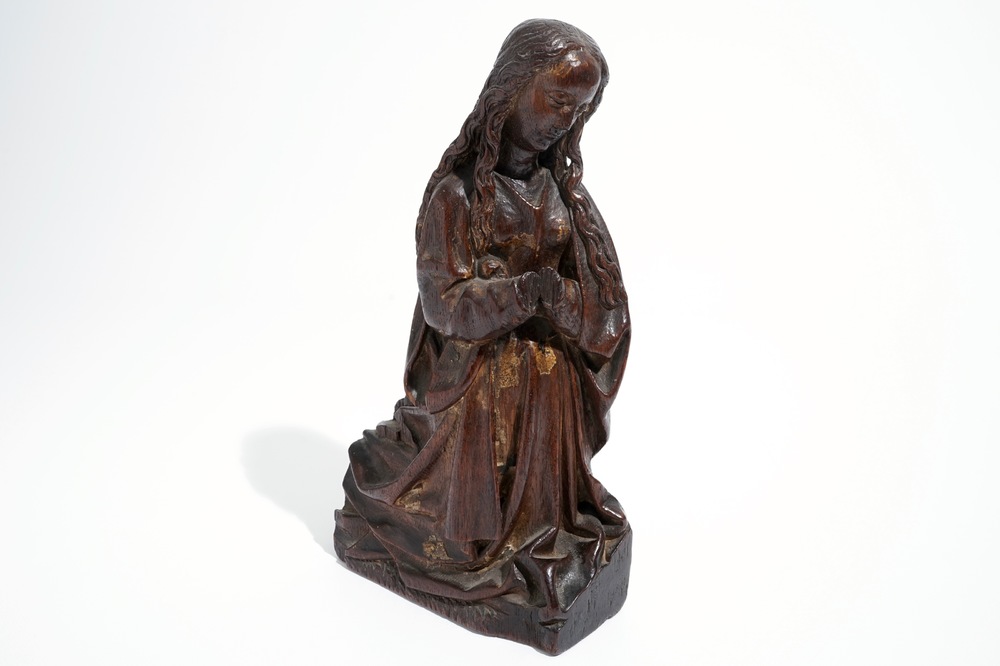 Une Vierge de l'Annonciation, ch&ecirc;ne avec traces de polychromie, Pays-Bas du Sud, 15/16&egrave;me