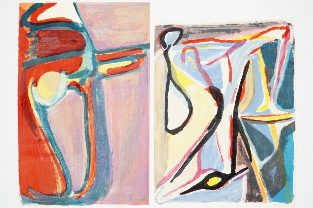 Van Velde, Bram (The Netherlands, 1895-1981), Two abstract compositions, lithography on paper, numb. 44/60