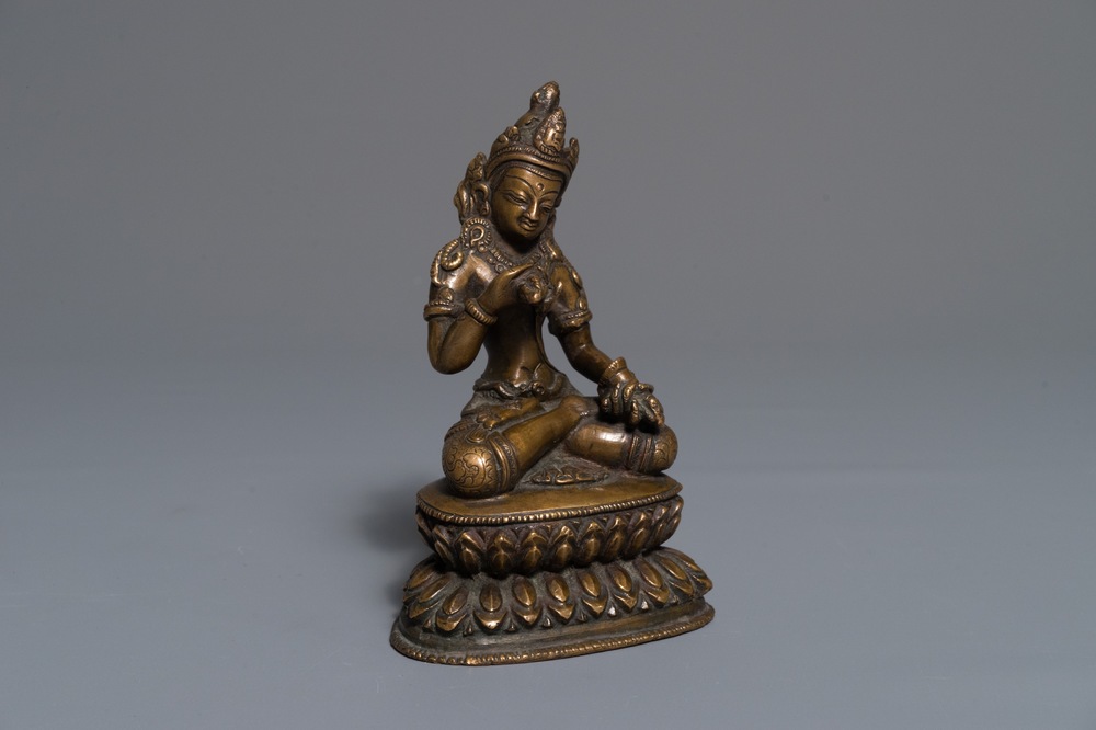 Un Bouddha Vajrasattva en bronze, Chine, 19&egrave;me