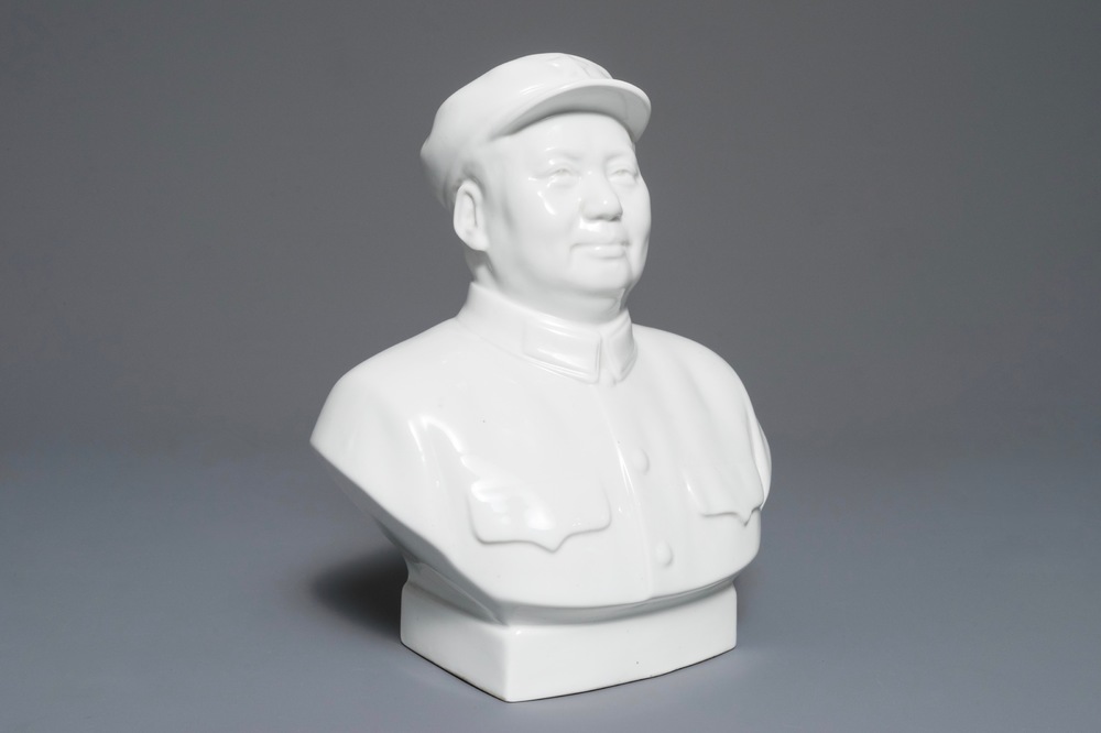 Un buste de Mao Zedong en porcelaine de Chine, 2&egrave;me moiti&eacute; du 20&egrave;me