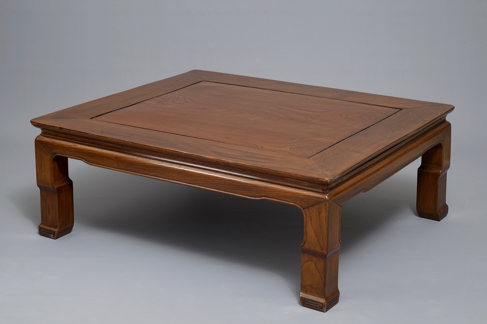 A low Chinese rectangular side table, Kang, 20th C.