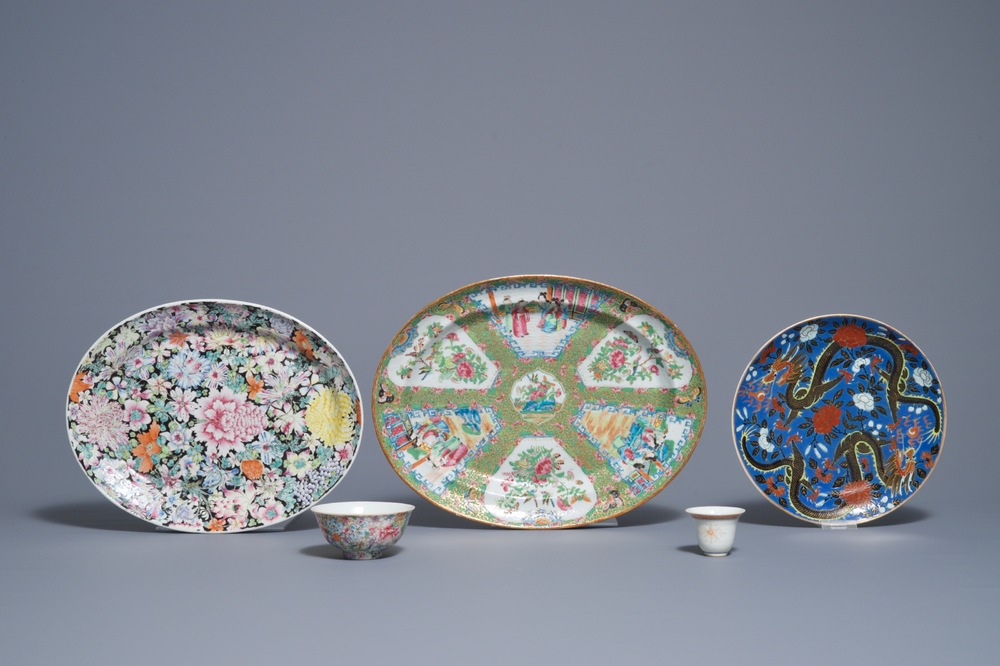 A varied collection of Chinese famille rose wares, 19/20th C.