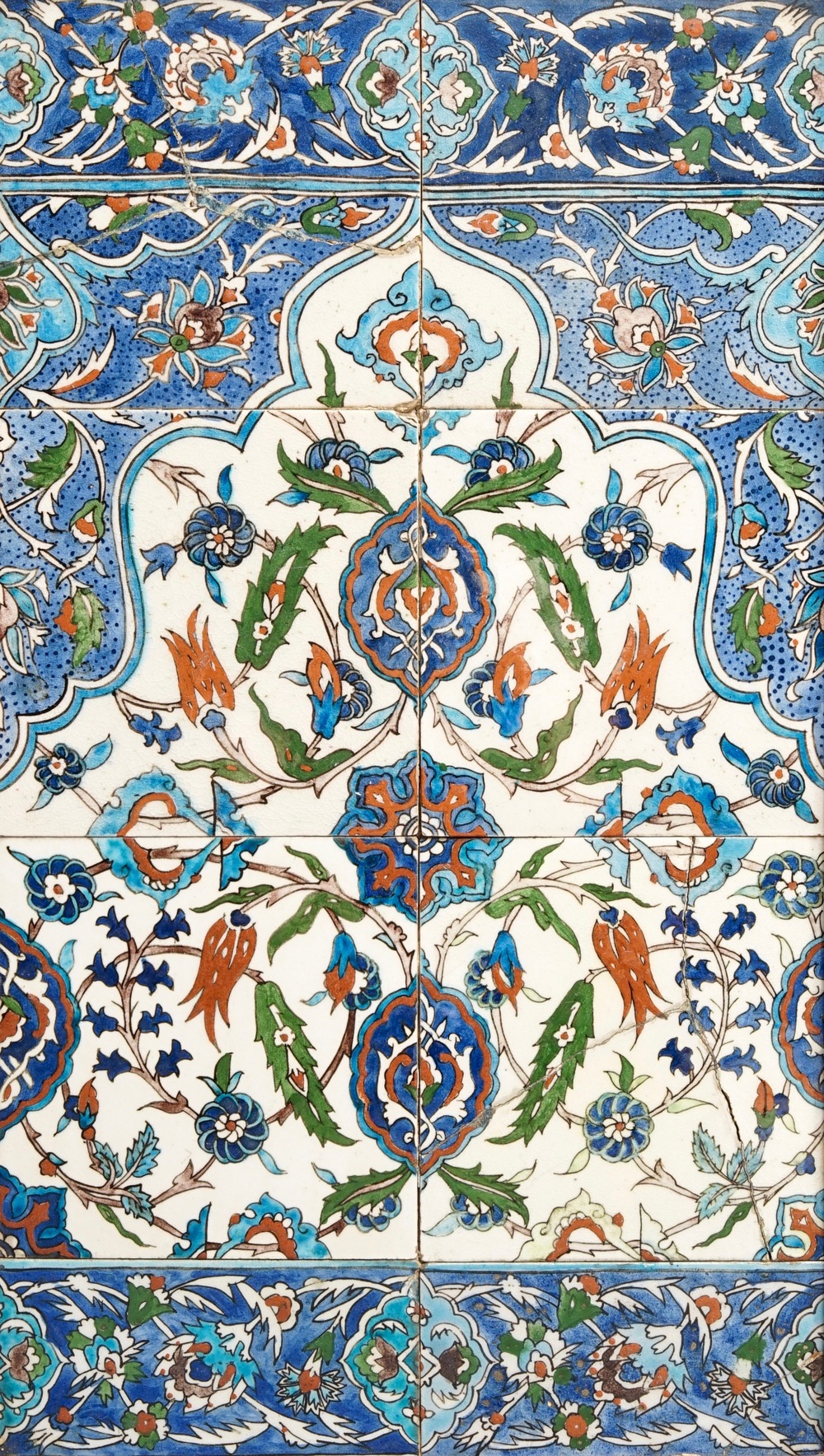 A Kutahya Iznik-style tile mural, Turkey, 19/20th C.