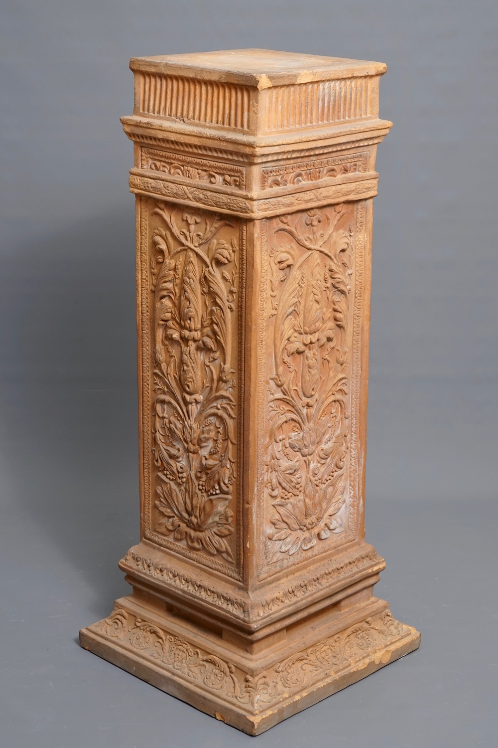 A neoclassical terracotta column, Italy, late 19th C.