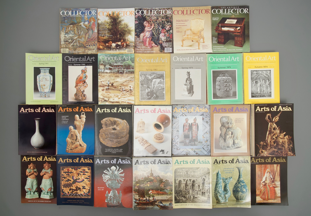 Une collection de magazines d'Arts d&rsquo;Asie: Arts of Asia 1979-1991, Oriental Art 1955-1956, etc.