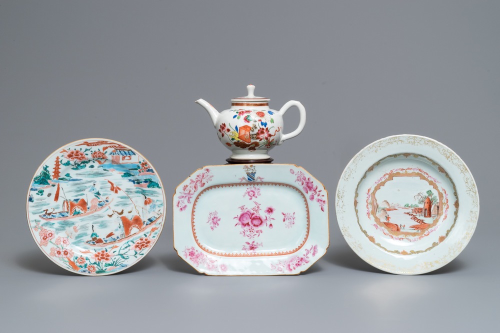 Un lot vari&eacute; en porcelaine de Chine famille rose, Yongzheng/Qianlong