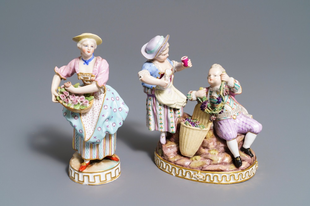 Two Meissen porcelain groups, Germany, 19/20th C.