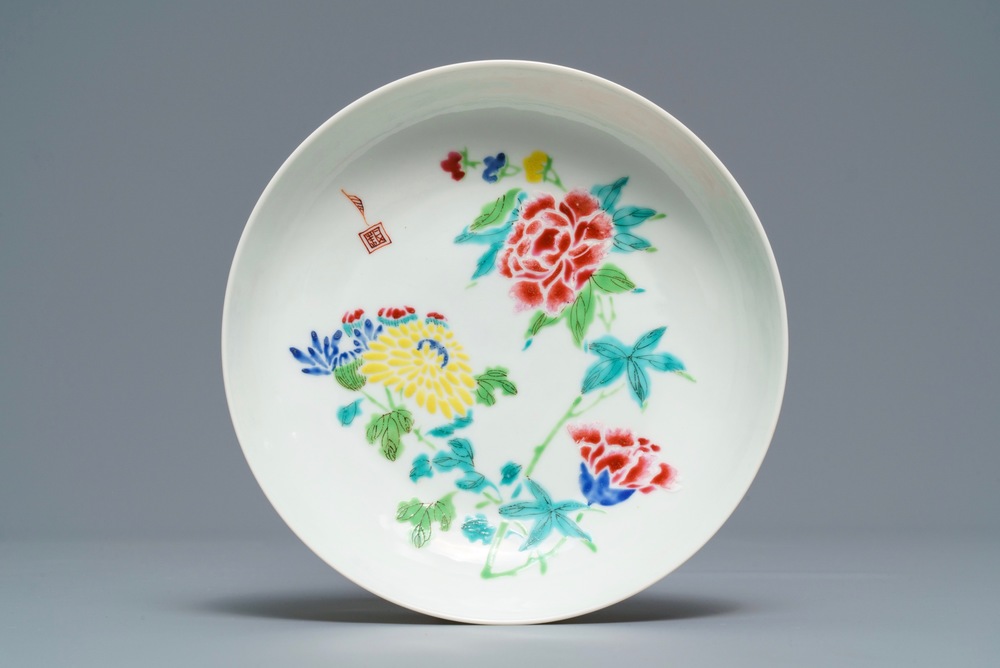 Sold at Auction: A SMALL AND RARE FAMILLE ROSE 'CORMORANT FISHING' BOWL,  TONGZHI MARK AND PERIOD