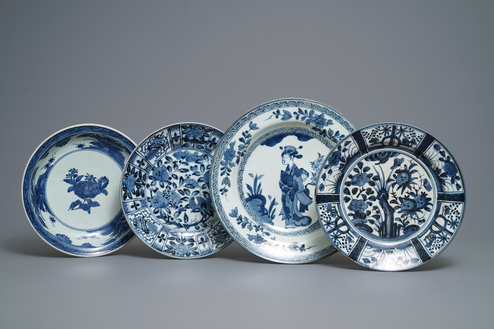 Four Japanese blue and white dishes, Arita, Edo, 17/18th C.