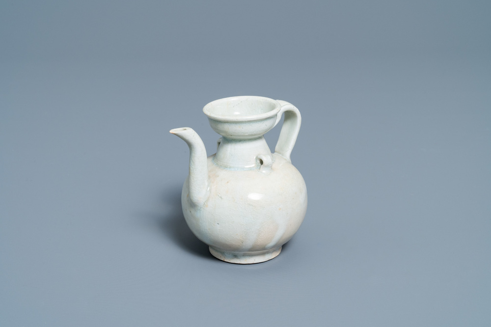 A Chinese celadon-glazed 'Yue' ewer, Song