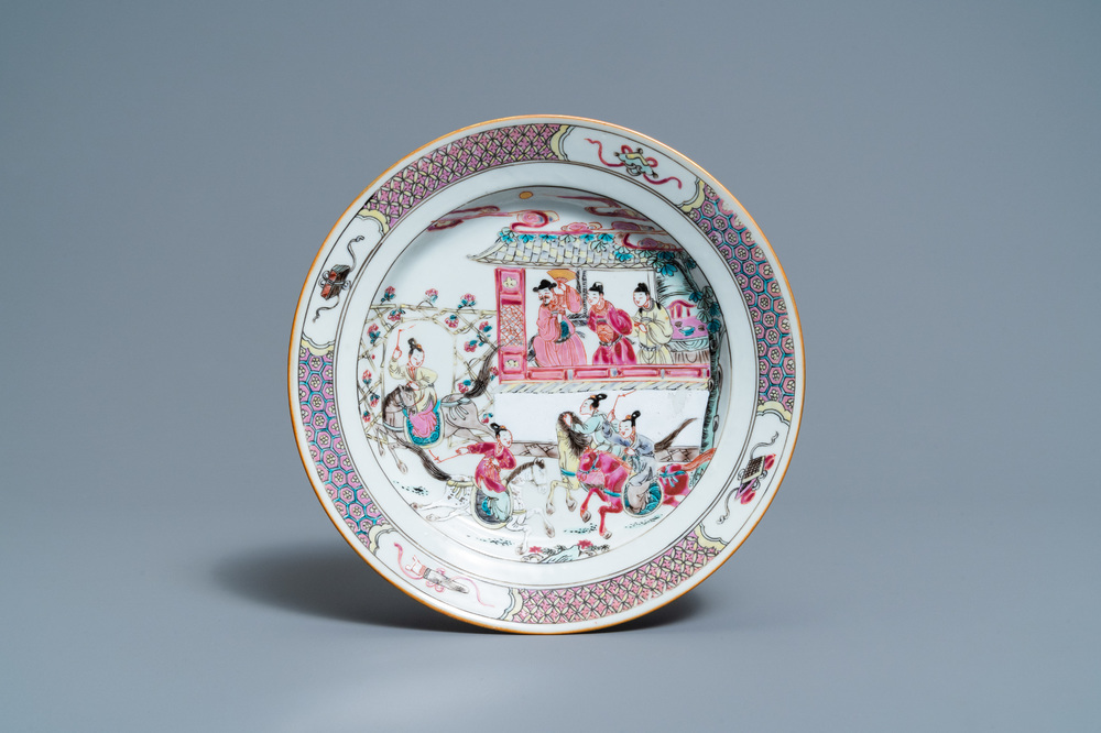 A Chinese famille rose 'General Yang' plate, Yongzheng