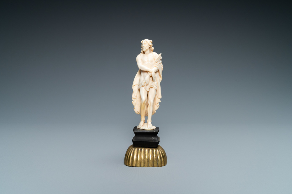 An ivory figure of Christ, 'Ecce Homo', Dieppe, France, 18th C.