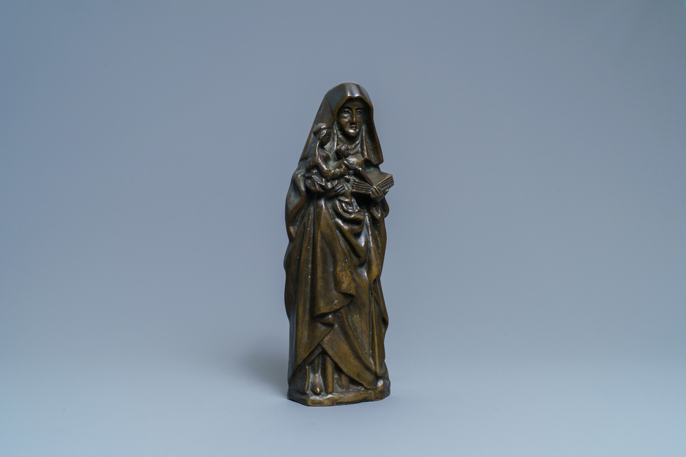 A bronze Saint Anne Trinity group in 16th C. style, ca. 1900