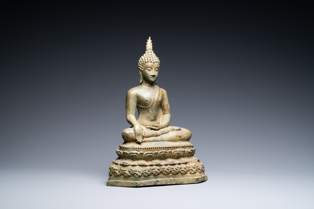 A bronze figure of Buddha, Rattanakosin, Thailand, 19/20th C.