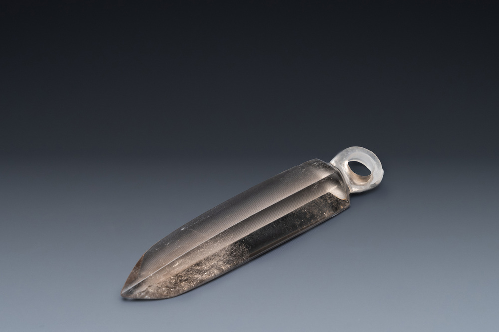 A blade-shaped rock crystal pendant, Funan kingdom, Oc Eo culture, Vietnam, 1st C. BC/7th C.