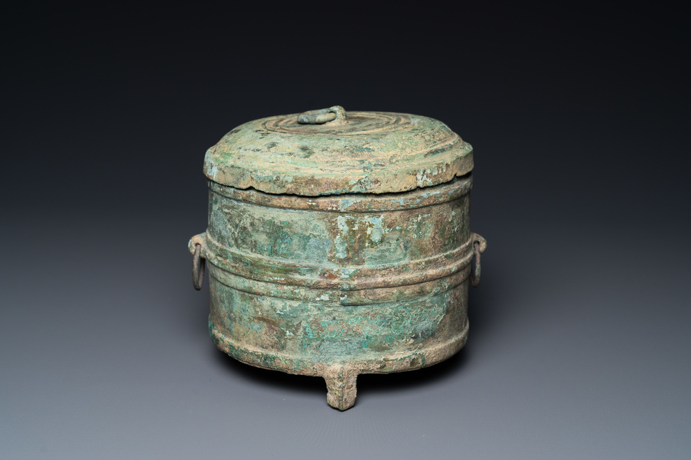 A Vietnamese bronze wine warming bowl and cover, Han-Viet, 1st C. BC/3rd C.