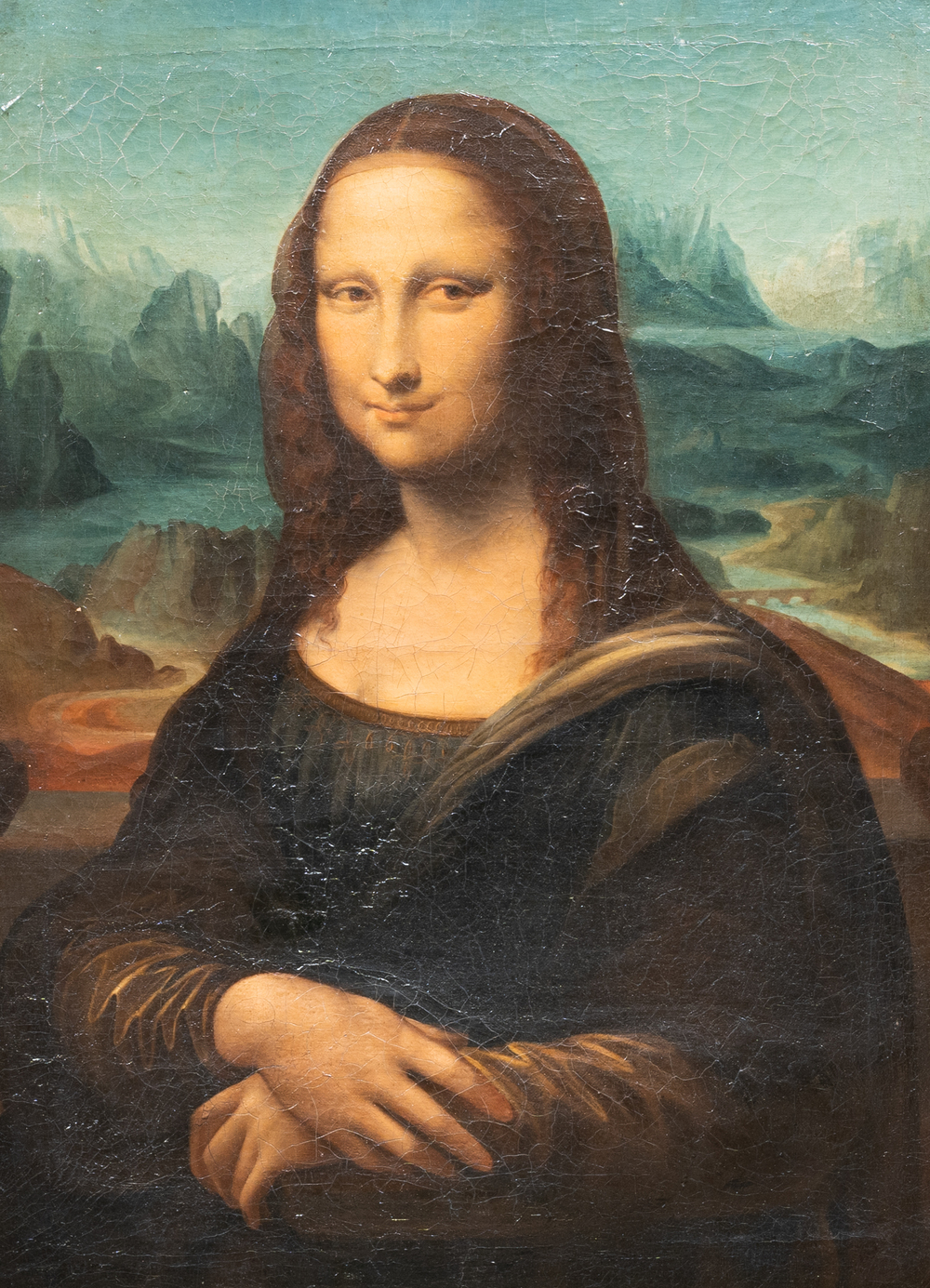 Italiaanse school, naar Leonardo da Vinci: 'Mona Lisa', olie op doek, gedateerd 1839