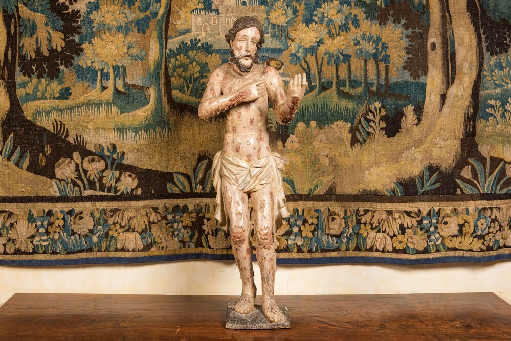 Een sculptuur van de gegeselde Christus, Spanje of Zuid-Itali&euml;, 2e helft 16e eeuw