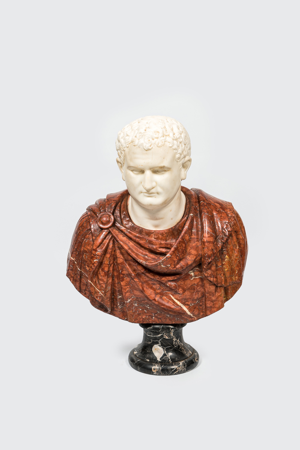 An Italian marble bust of emperor Titus, 20th C.