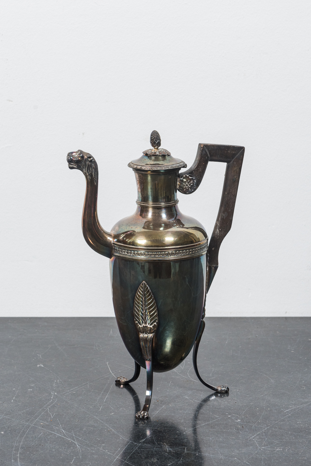 A French silver Empire coffee pot, Paris, 19th C.