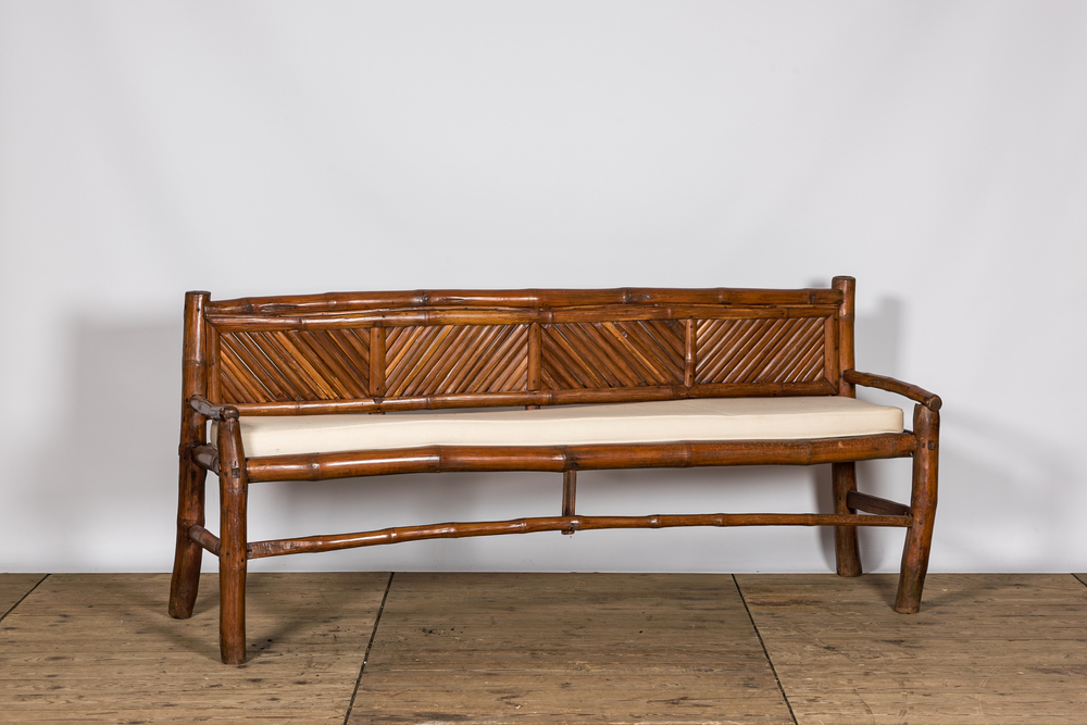 A bamboo bench, 20th C.