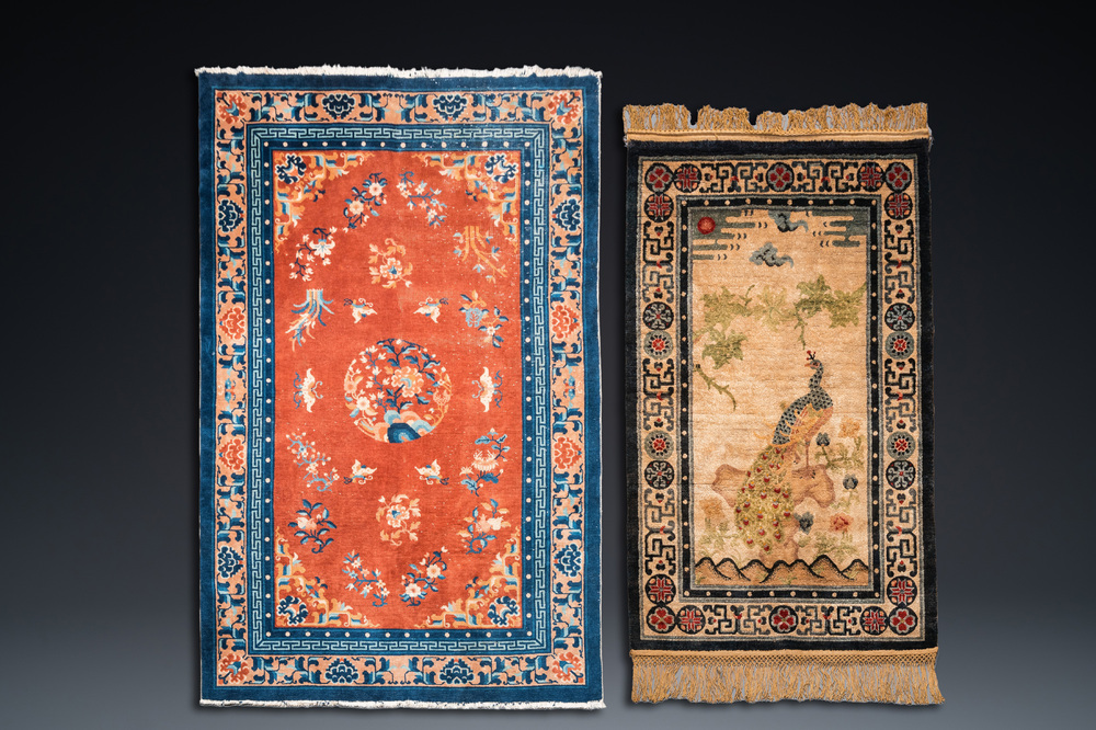 Two Chinese wool rugs, Republic