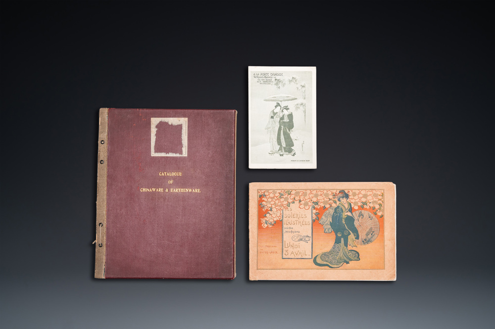 Trois catalogues de commerces d'importation de porcelaines et d'autres oeuvres de Chine et de Japon, ca. 1900