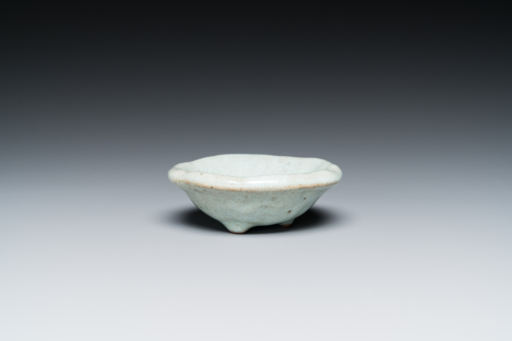 A small Chinese junyao enamel tripod bowl, probably Ming